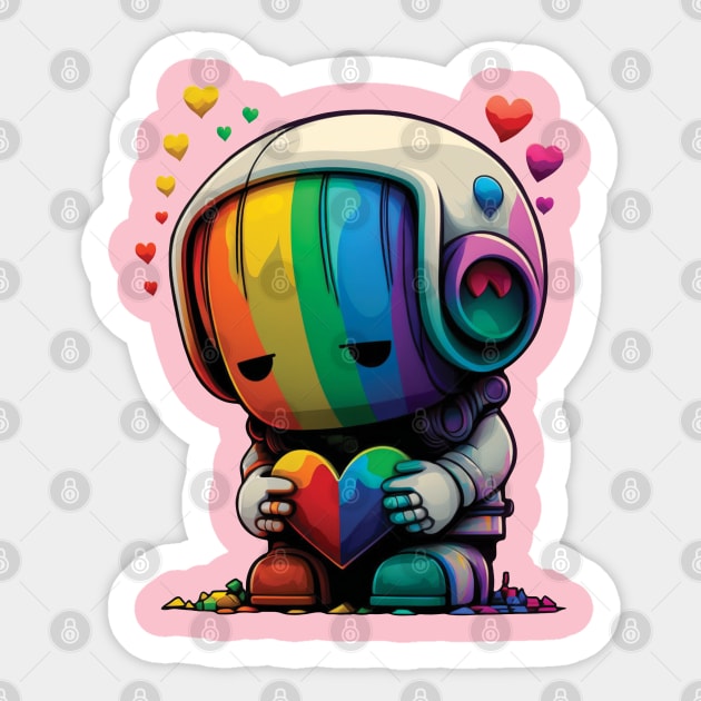 LGBTQ Chibi Robot Sticker by GCS Designs